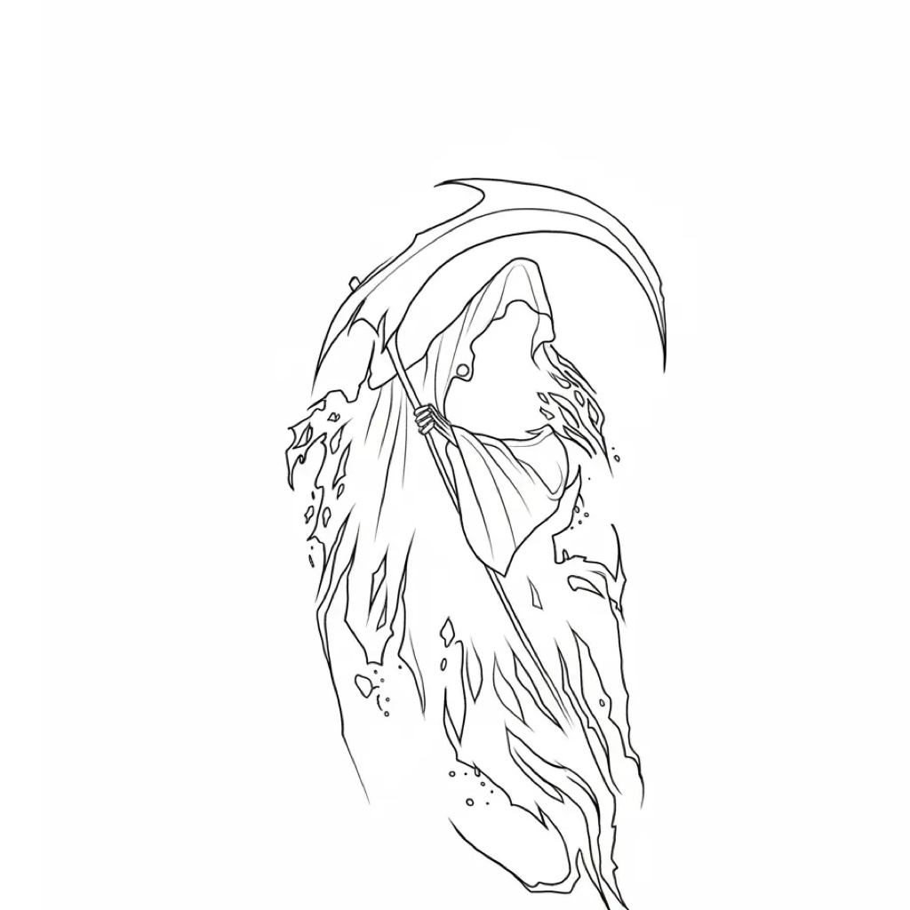 Plantilla profesional de tatuaje creada con IA para hacer plantillas de tatuajes